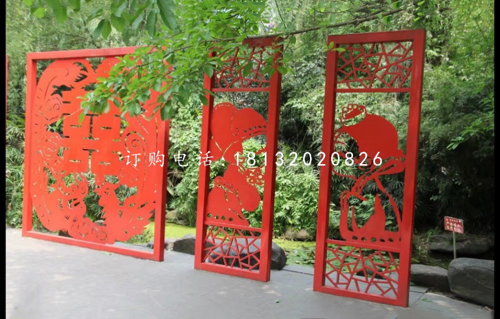 不銹鋼剪紙雕塑，公園景觀雕塑