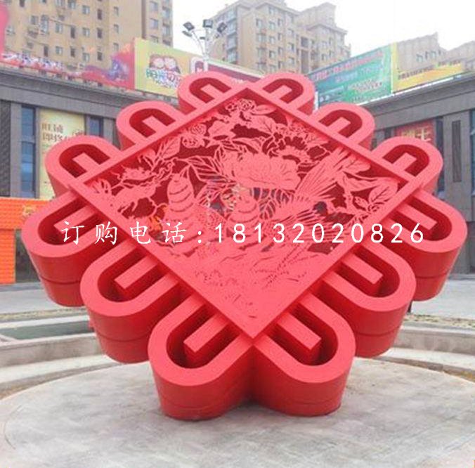 不銹鋼景觀雕塑，中國結(jié)雕塑