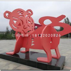不銹鋼十二生肖，抽象動物雕塑