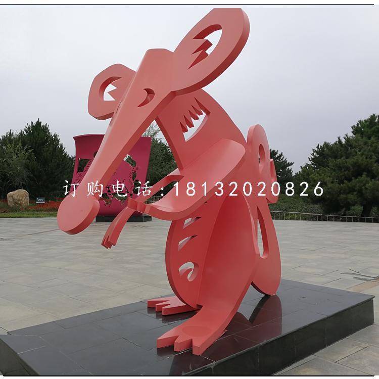 不銹鋼十二生肖，抽象動(dòng)物雕塑 (2)