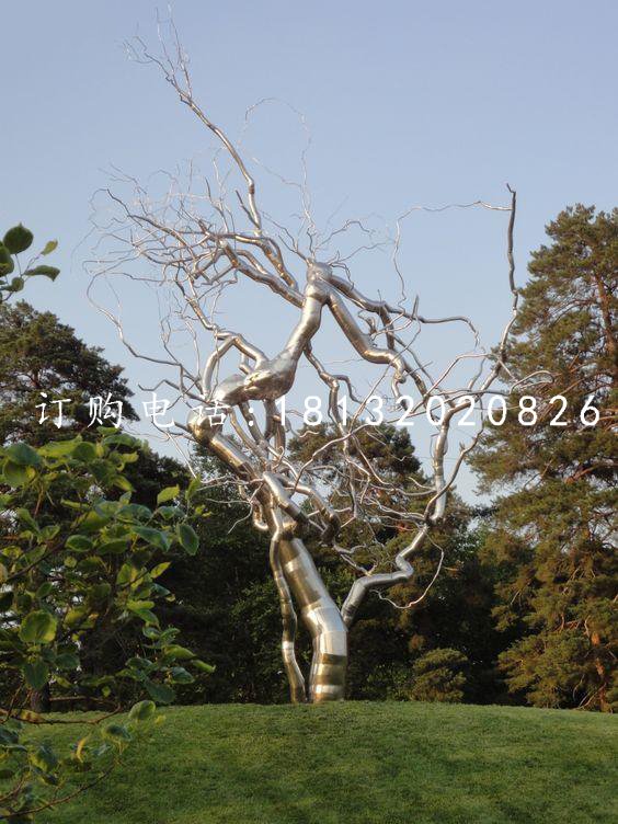 不銹鋼樹根雕塑，公園景觀雕塑