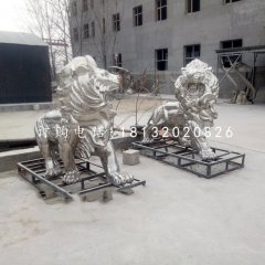 不銹鋼西洋獅，歐式獅子雕塑