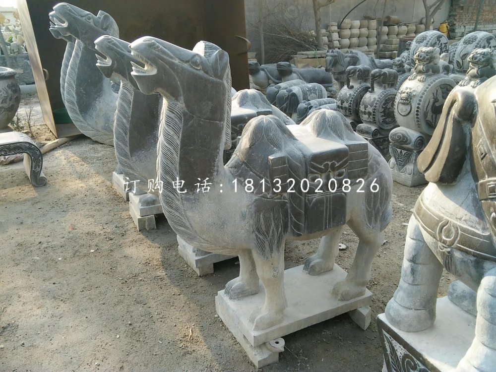 駱駝石雕，青石動(dòng)物雕塑 (2)