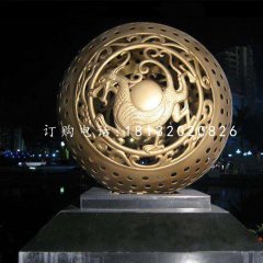廣場(chǎng)鏤空球雕塑，景觀銅雕