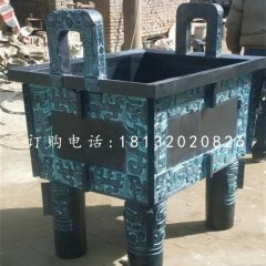 四足鼎銅雕，青銅鼎