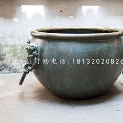 水缸銅雕，青銅水缸雕塑