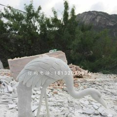 公園仙鶴石雕，漢白玉仙鶴
