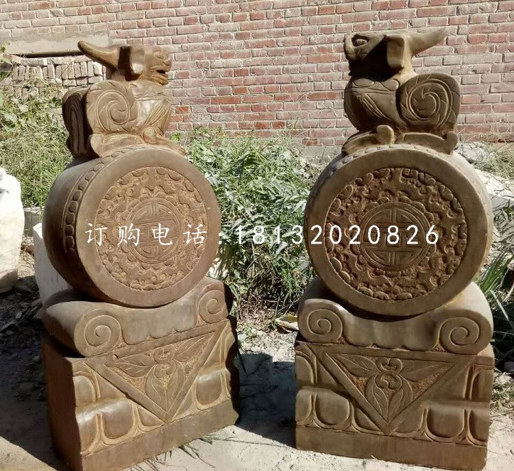 門枕石，仿古石門墩