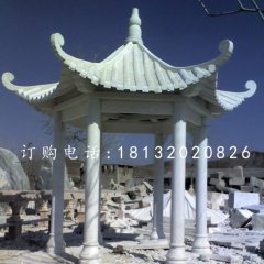 六角亭子，公園景觀石雕