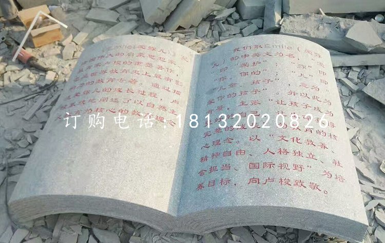 景觀石雕，校園書籍雕塑 (1)
