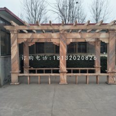 簡(jiǎn)易石長(zhǎng)廊，晚霞紅長(zhǎng)廊雕塑