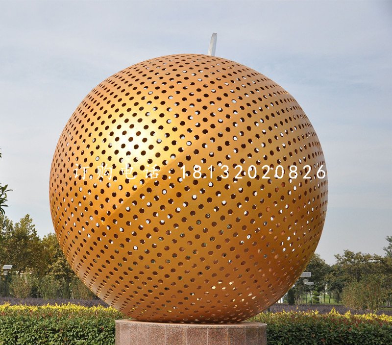 不銹鋼球，鏤空球雕塑
