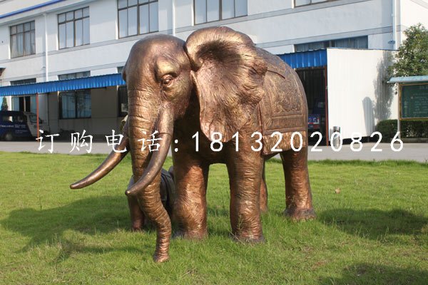 大象銅雕,公園動物雕塑