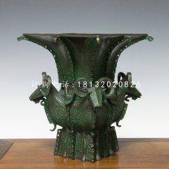 四羊方尊銅雕，仿古青銅雕塑