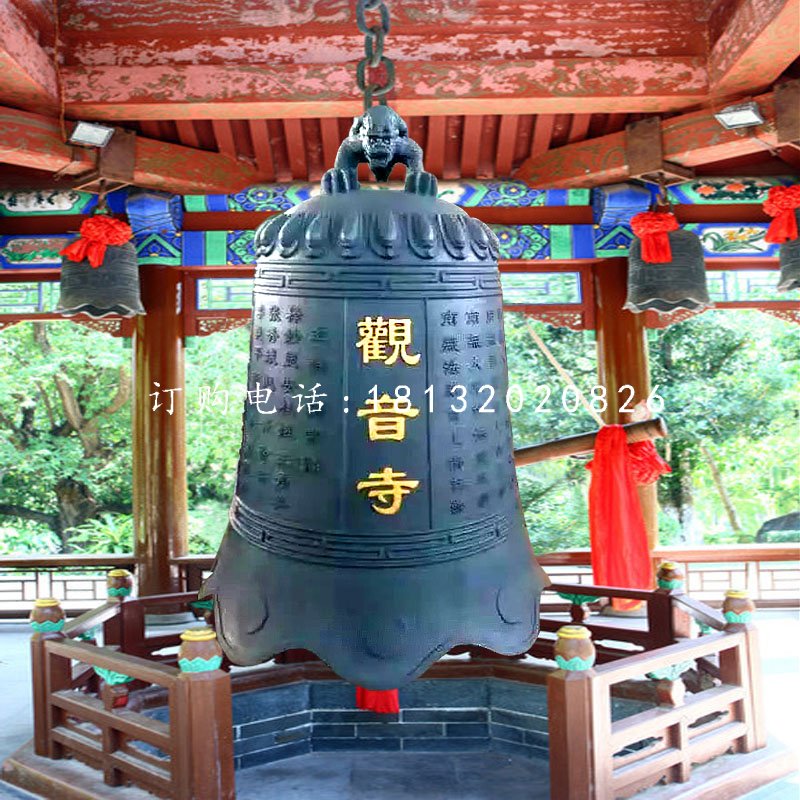 寺廟銅鐘，青銅鐘雕塑