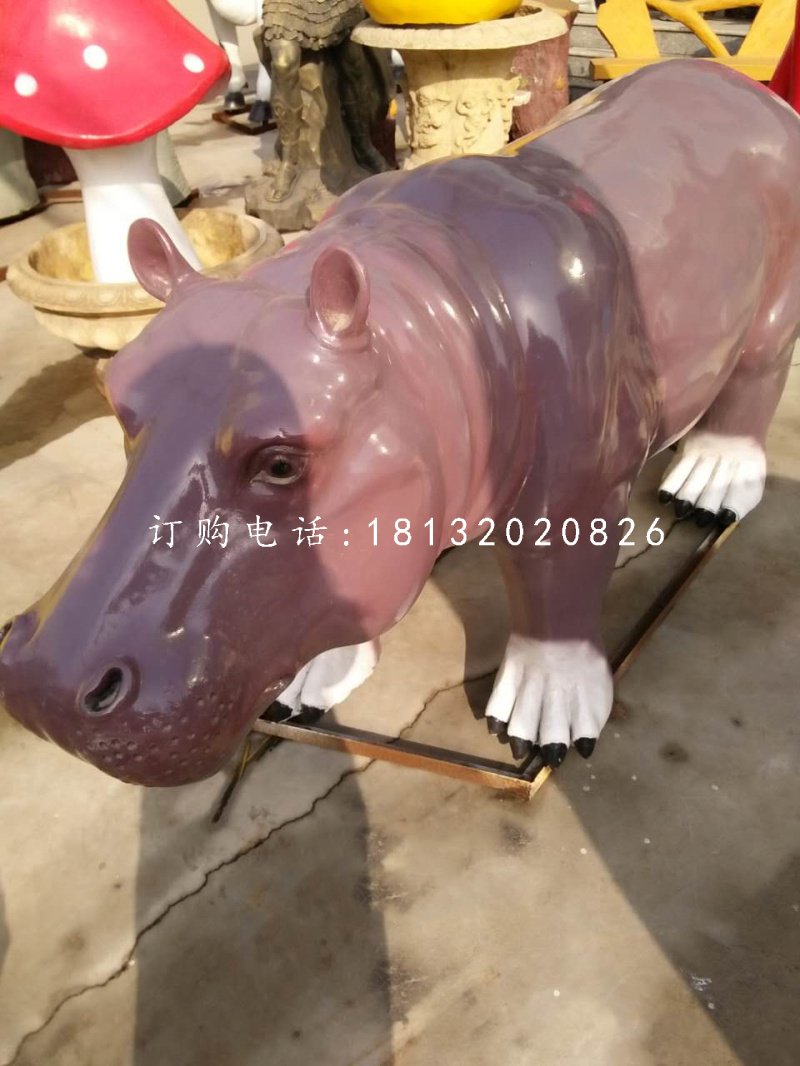 河馬雕塑，玻璃鋼河馬