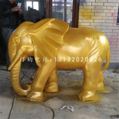 噴漆小象雕塑，玻璃鋼象