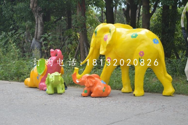 玻璃鋼彩繪小像，公園動(dòng)物雕塑