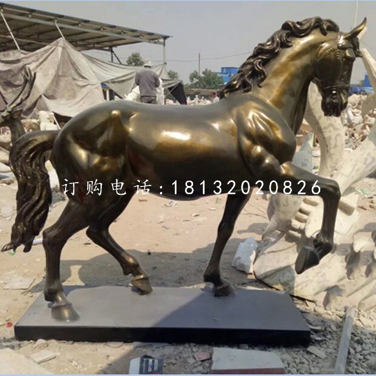 玻璃鋼仿銅馬，廣場(chǎng)動(dòng)物雕塑