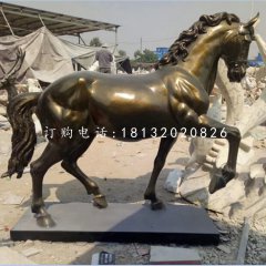 玻璃鋼仿銅馬，廣場動物雕塑
