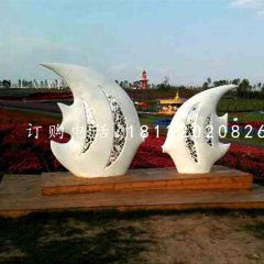 玻璃鋼抽象魚雕塑，公園景觀雕塑