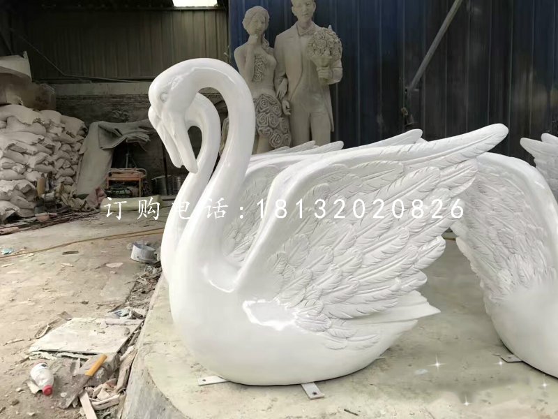 白天鵝雕塑,玻璃鋼動物雕塑