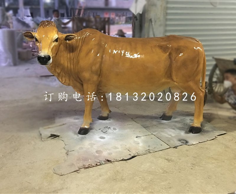 大黃牛雕塑，玻璃鋼動物雕塑