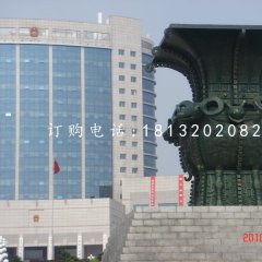 銅雕四羊方尊，鑄銅四羊方尊雕塑