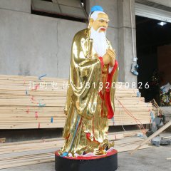 玻璃鋼孔子雕塑，貼金孔子雕塑