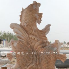 噴水魚石雕，公園景觀石雕