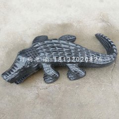 噴漆動(dòng)物雕塑，鱷魚(yú)石雕