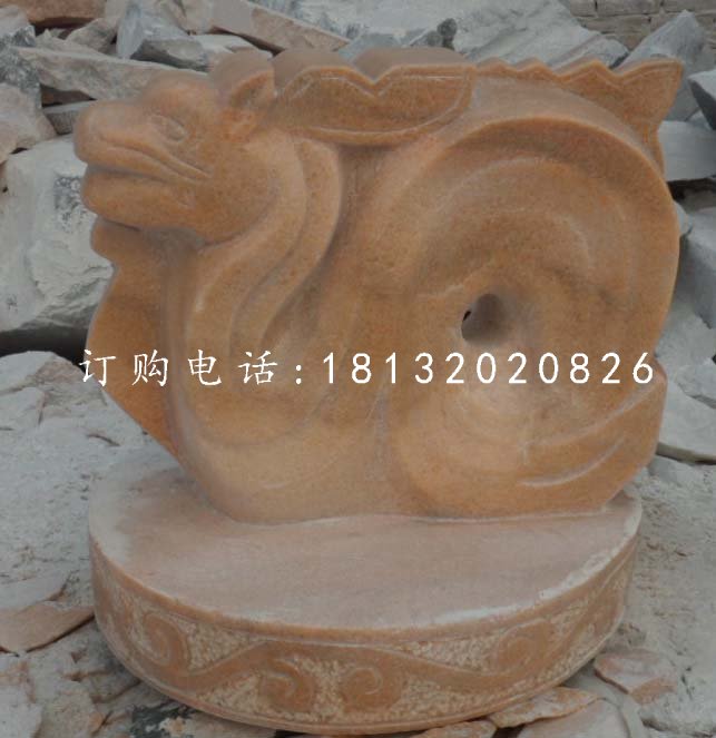 十二生肖石雕，晚霞紅抽象動(dòng)物 (2)