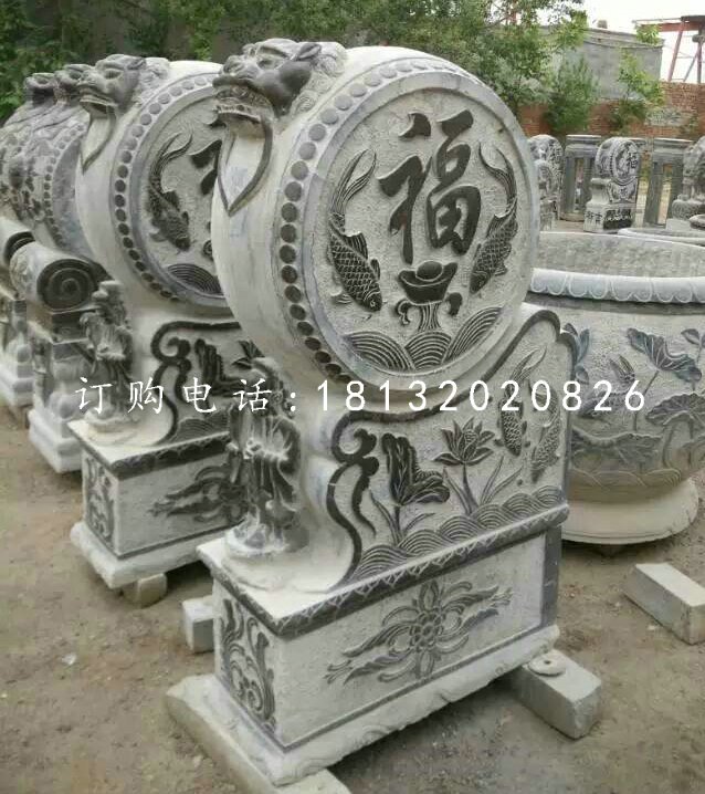 門枕石石雕，青石仿古門墩