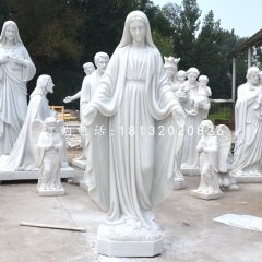 圣母石雕，漢白玉教堂人物雕塑