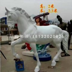 白馬雕塑，玻璃鋼動(dòng)物雕塑