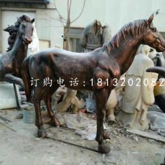 玻璃鋼仿銅馬雕塑，動物雕塑