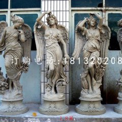 玻璃鋼仿銅天使雕塑，西方人物雕塑