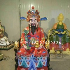 彩繪神仙雕塑，玻璃鋼財(cái)神雕塑