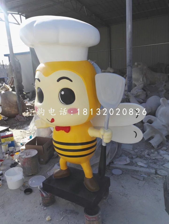廚師小蜜蜂雕塑，卡通雕塑 (2)