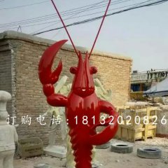 玻璃鋼飯店門口雕塑，大蝦雕塑