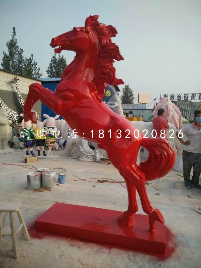 玻璃鋼立馬雕塑,噴漆動(dòng)物雕塑