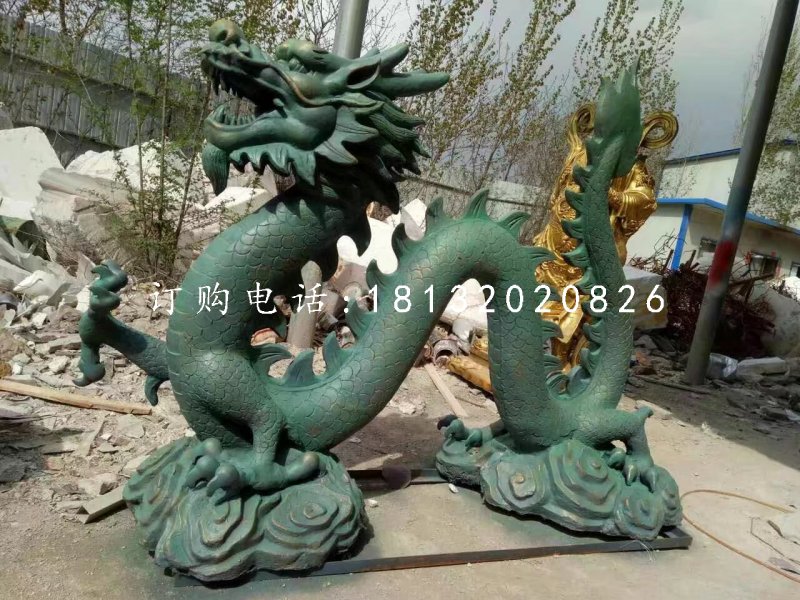 玻璃鋼龍雕塑，玻璃鋼噴漆雕塑