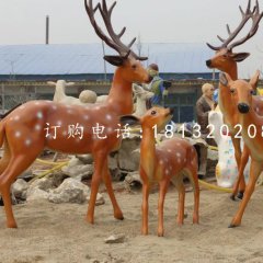 仿真小鹿雕塑，玻璃鋼梅花鹿