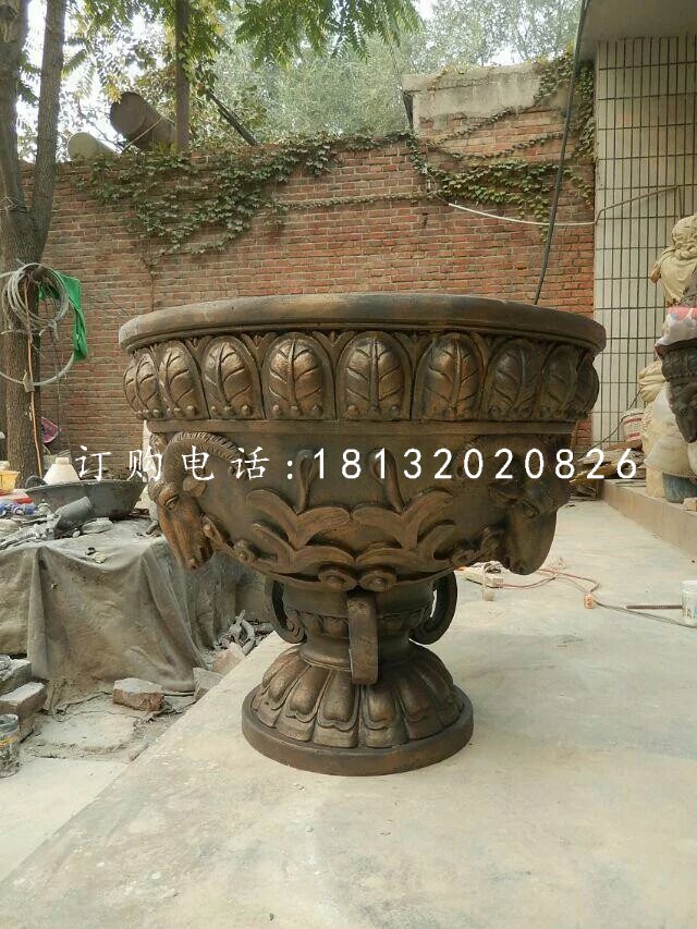 歐式花盆,玻璃鋼仿銅雕塑