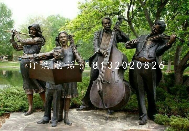 演奏銅雕，公園景觀銅雕