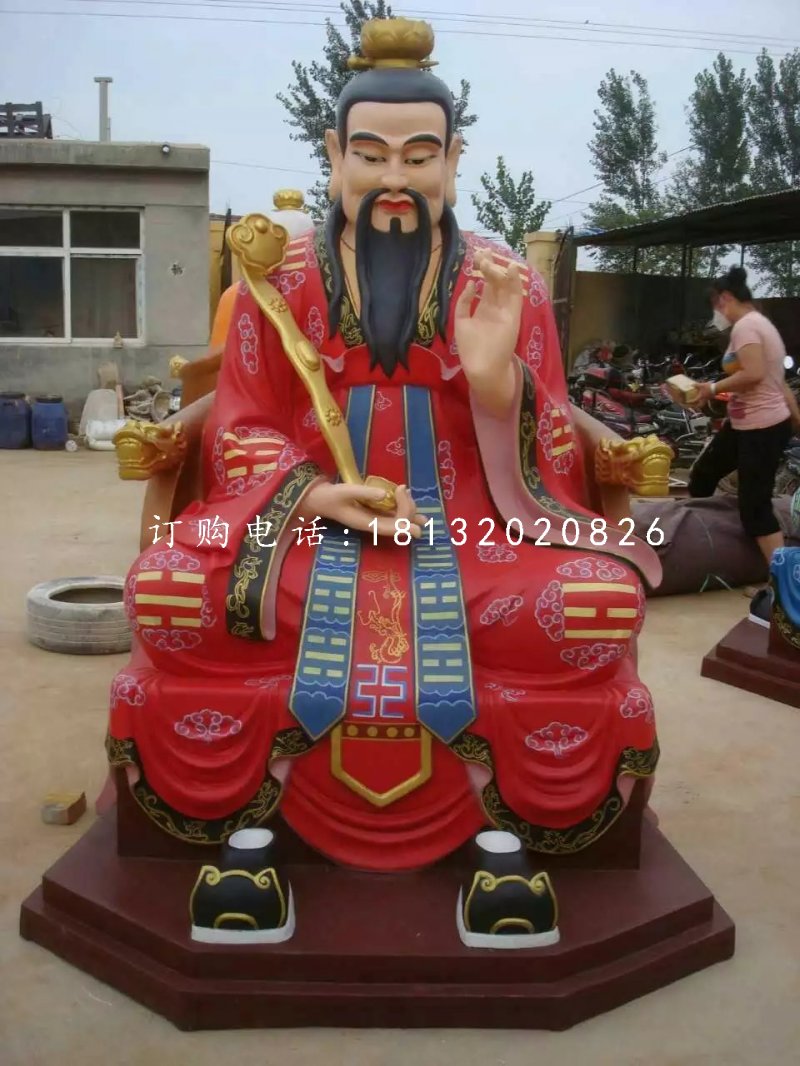 三清雕塑，玻璃鋼彩繪神仙 (1)