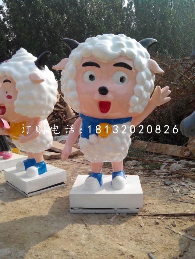 喜羊羊雕塑，卡通玻璃鋼雕塑