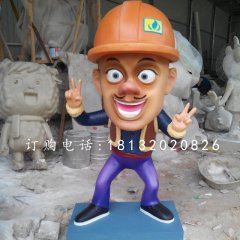 光頭強(qiáng)雕塑，玻璃鋼動(dòng)畫人物