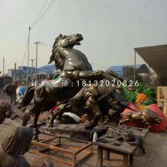 廣場仿銅馬，玻璃鋼馬雕塑