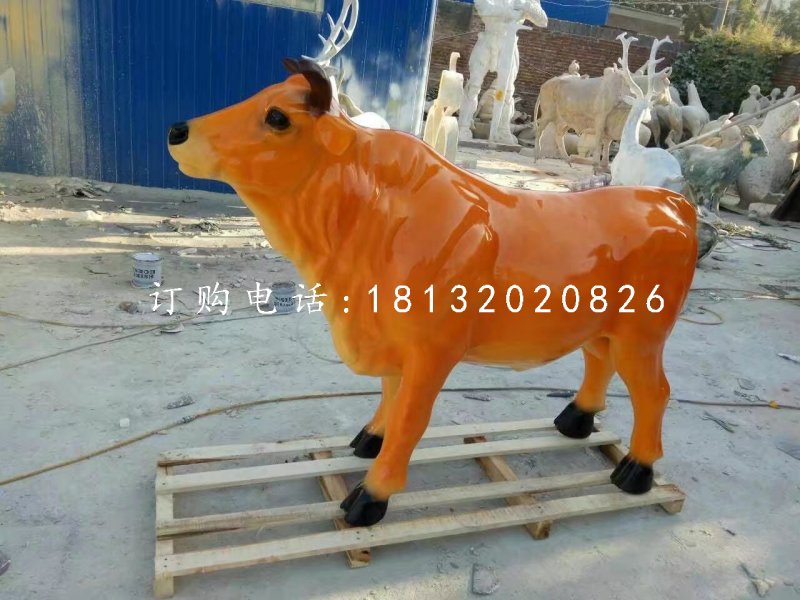 玻璃鋼大黃牛雕塑，動物雕塑 (1)